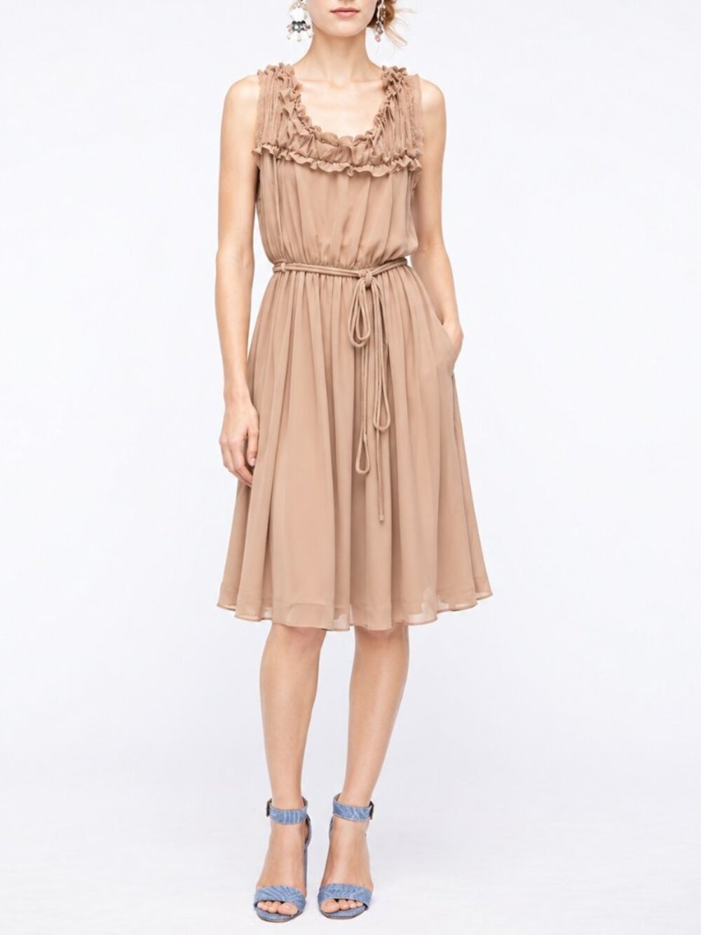 Neckline Detail Mauve Dress (0393)